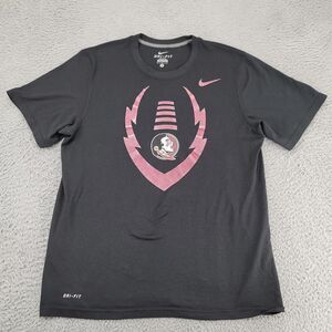 Nike Shirt Womens Medium Black‎ Florida State Football NCAA Logo Dri-Fit Swoosh